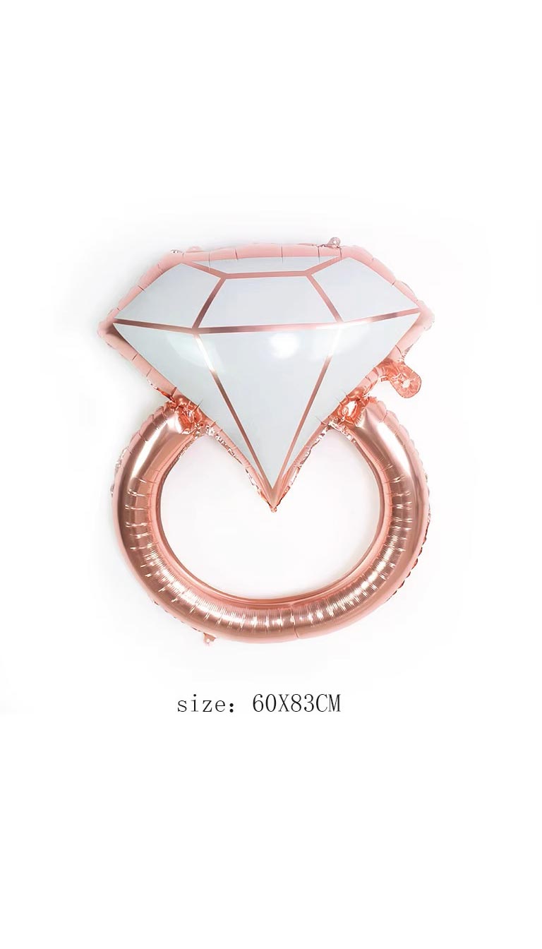 Rose Gold Diamond Ring Foil Balloon