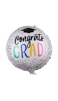 Congrats Grad" Confetti Round Foil Balloon