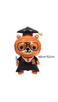 Graduation Bear with Glasses Foil Balloon