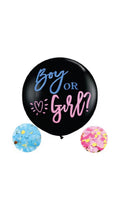 Boy or Girl?" Black Gender Reveal Balloon