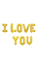 I Love You" Gold Letter Foil Balloon Banner