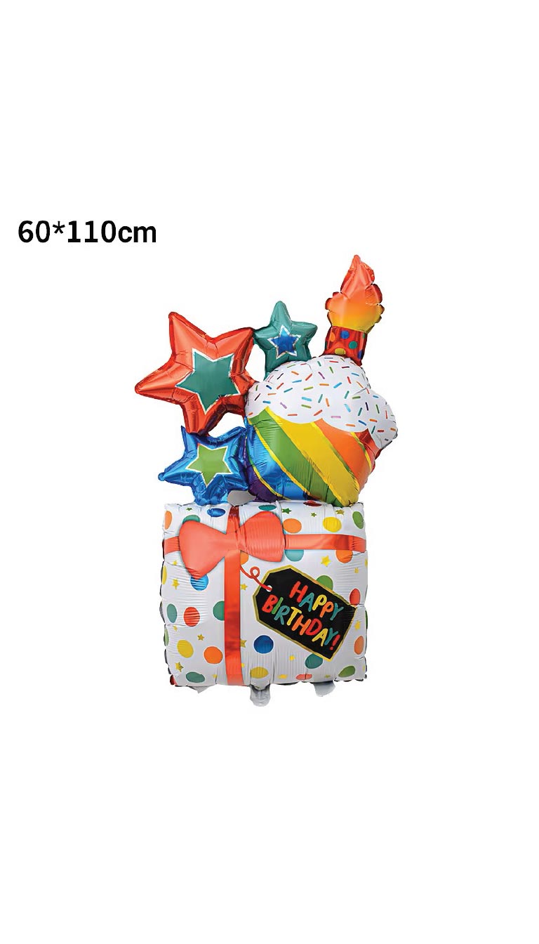 Gift Box Cupcake_Stars Foil Balloon