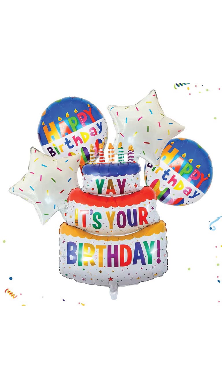 Birthday Cake_Stars Round_Balloon Set_set of 5